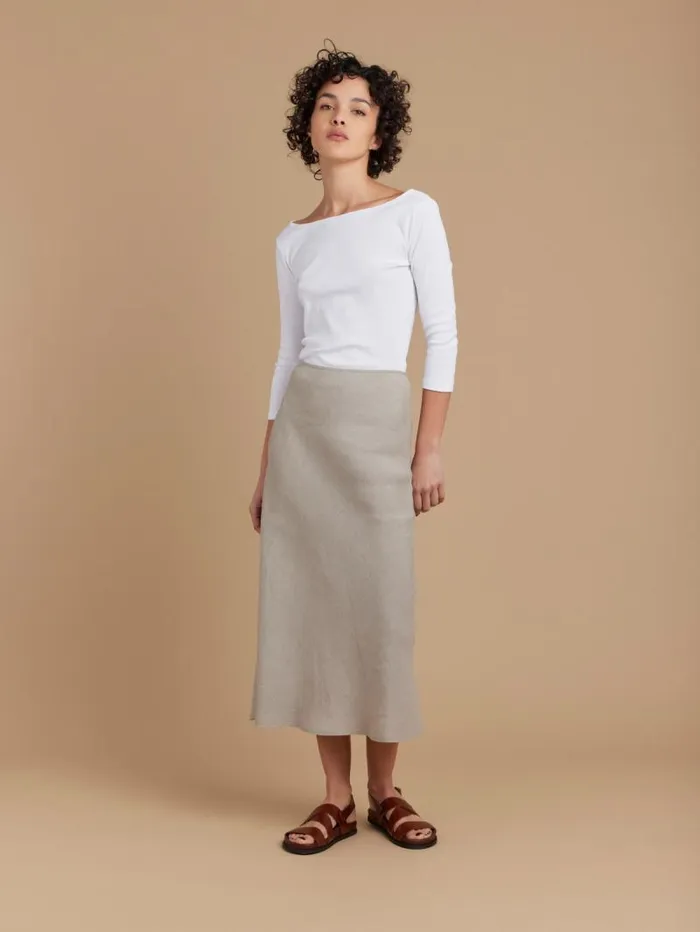 Women Skirts and Shorts Agns B Beige Linen Long Tulipe Skirt