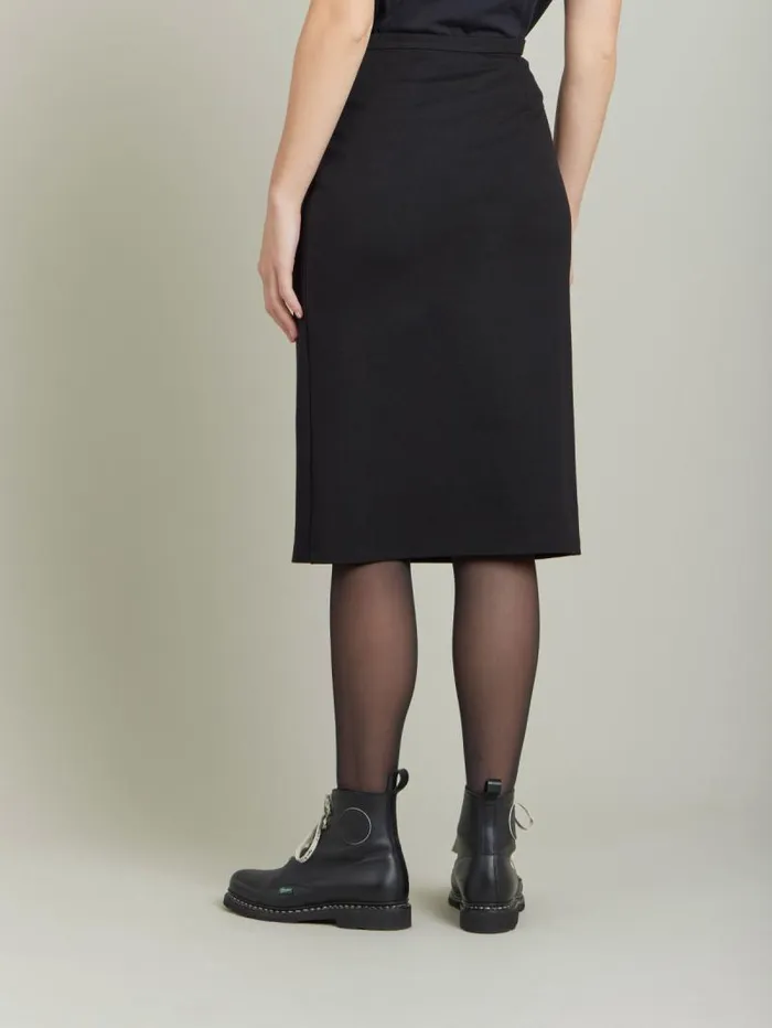 Women Skirts and Shorts Agns B Black Milano Viscose Snaps Skirt