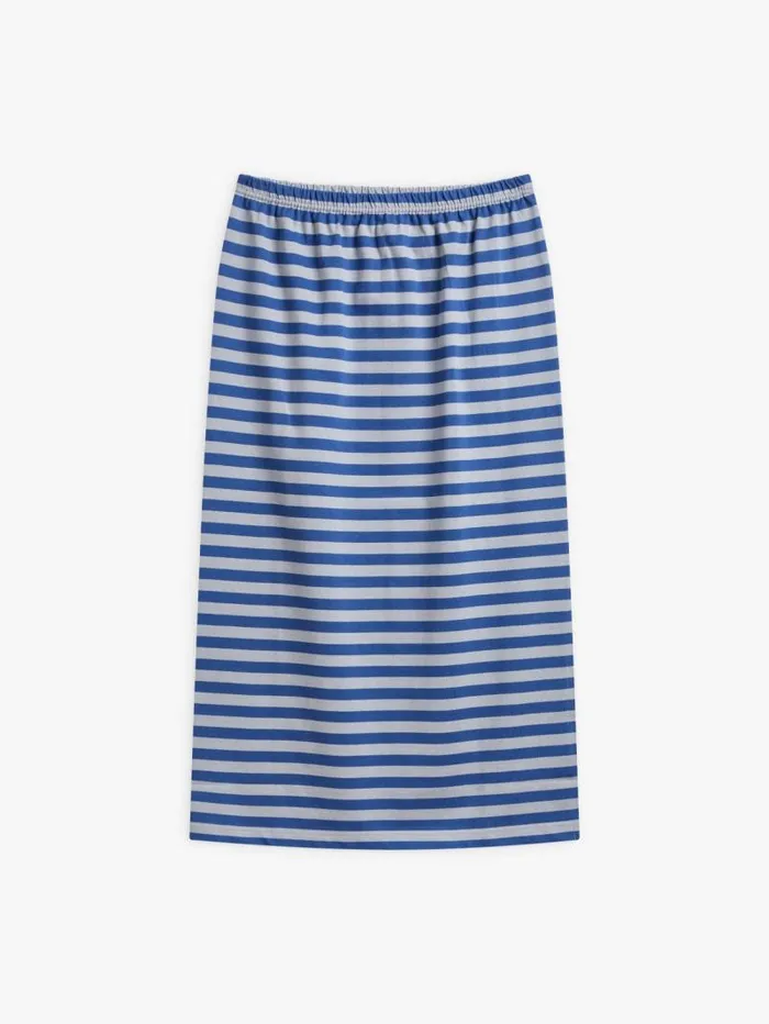Women Skirts and Shorts Agns B Grey And Blue Cotton 1221512 Striped Tuyau Skirt