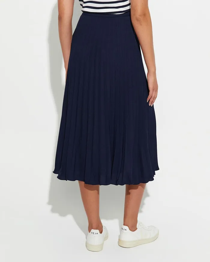 Women Skirts Sportscraft Andrea Pleat Midi Skirt Navy