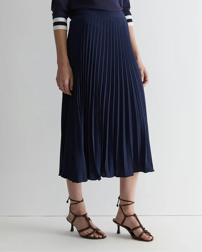 Women Skirts Sportscraft Andrea Pleat Midi Skirt Navy