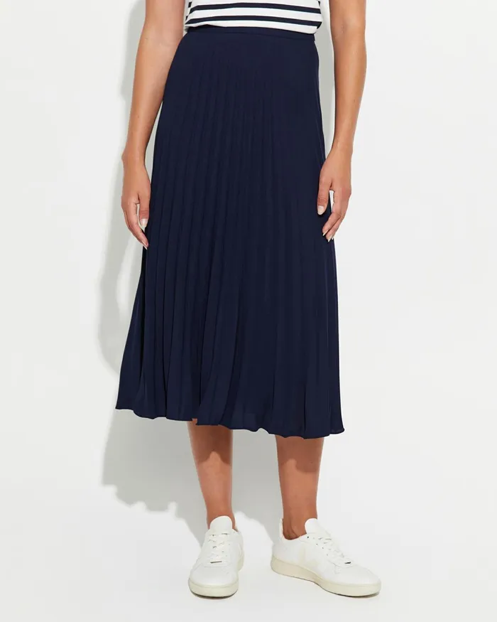 Women Skirts Sportscraft Andrea Pleat Midi Skirt Navy