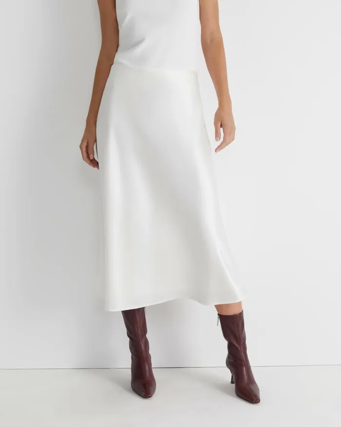 Women Skirts Sportscraft Charlotte Bias Slip Skirt Milk