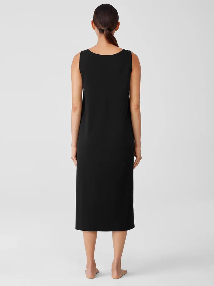 Women Sleepwear Eileen Fisher Organic Cotton Interlock Scoop Neck Sleep Dress Black