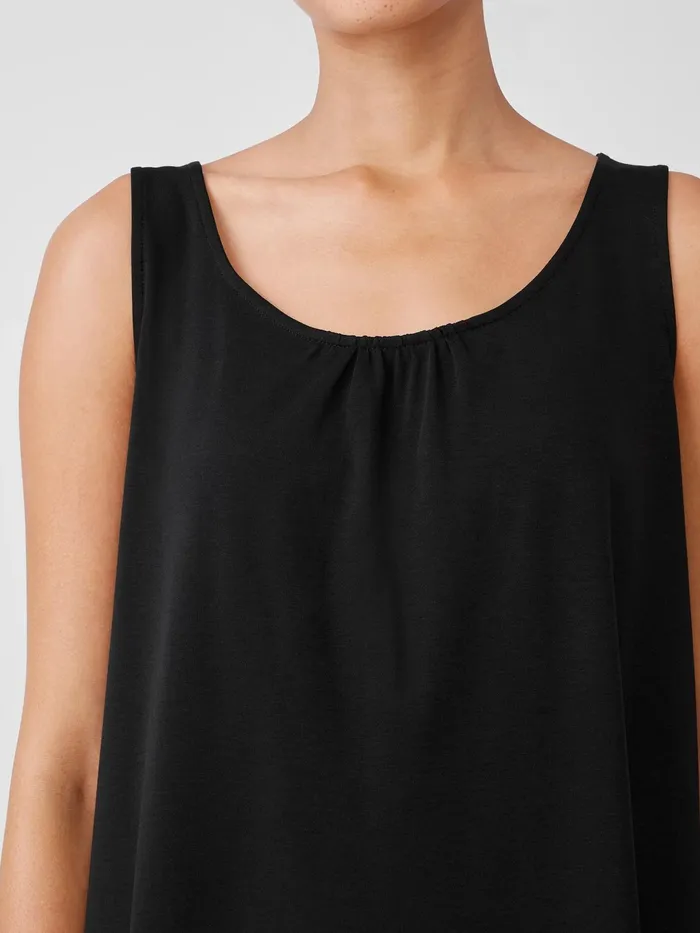 Women Sleepwear Eileen Fisher Organic Cotton Interlock Scoop Neck Sleep Dress Black