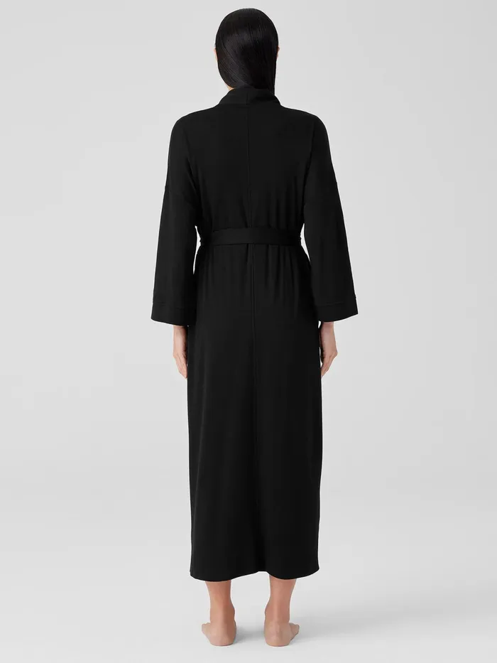 Women Sleepwear Eileen Fisher Organic Cotton Interlock Sleep Robe Black