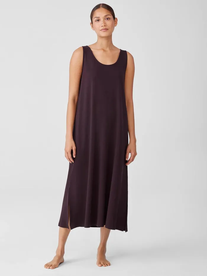 Women Sleepwear Eileen Fisher Organic Cotton Interlock Tank Sleep Dress Cassis