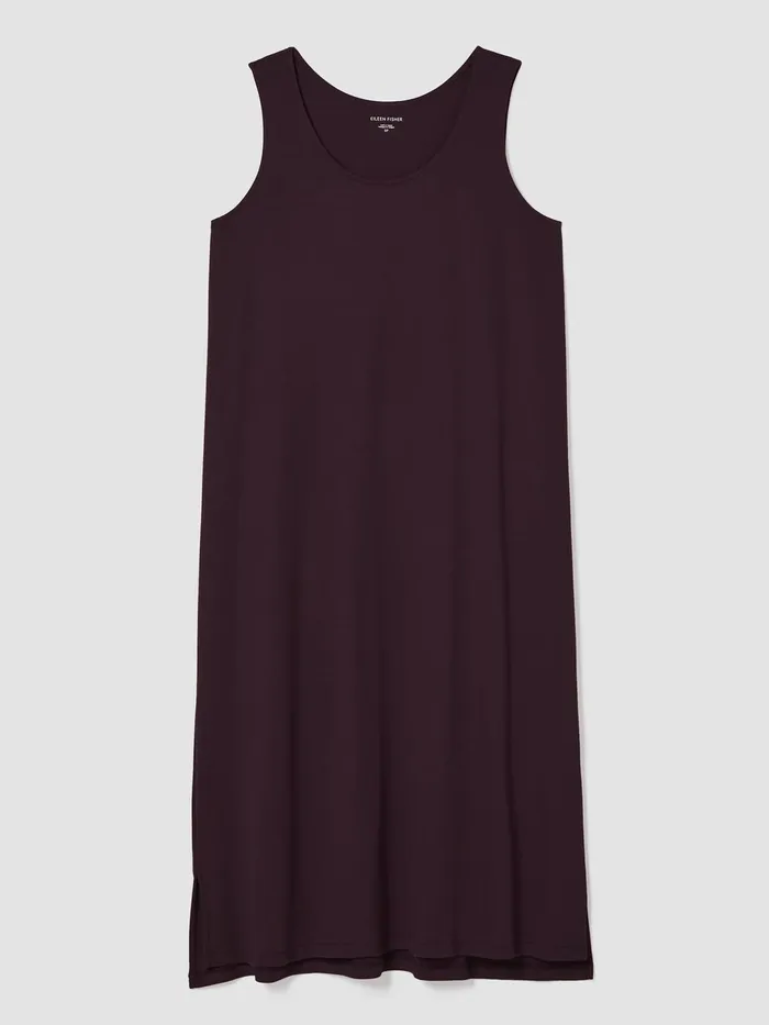 Women Sleepwear Eileen Fisher Organic Cotton Interlock Tank Sleep Dress Cassis