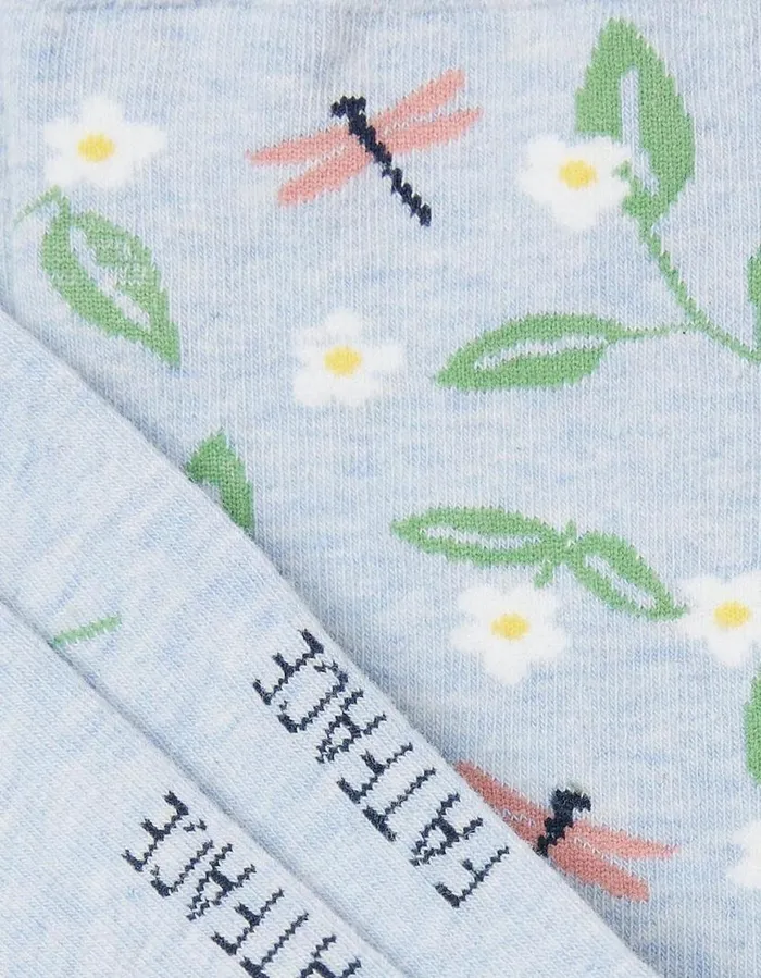 Women Socks Underwear and Tights FatFace 1 Pack Dragonfly Socks Light Blue Marl