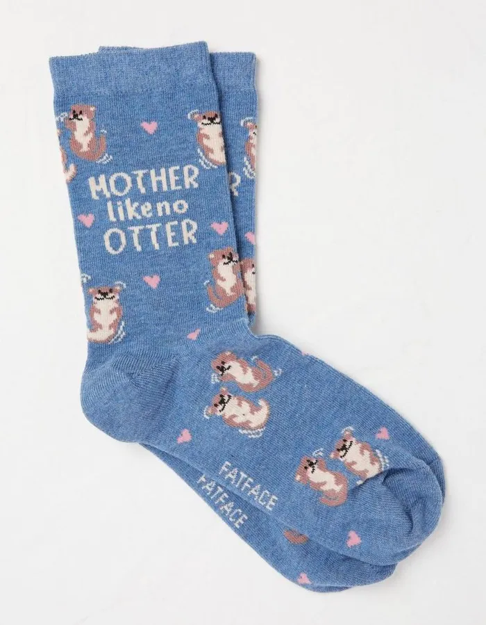 Women Socks Underwear and Tights FatFace 1 Pack Mother Like No Otter Socks Blue Marl
