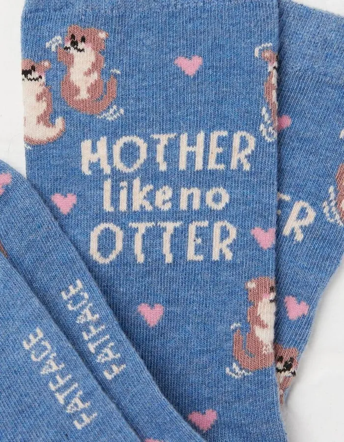 Women Socks Underwear and Tights FatFace 1 Pack Mother Like No Otter Socks Blue Marl