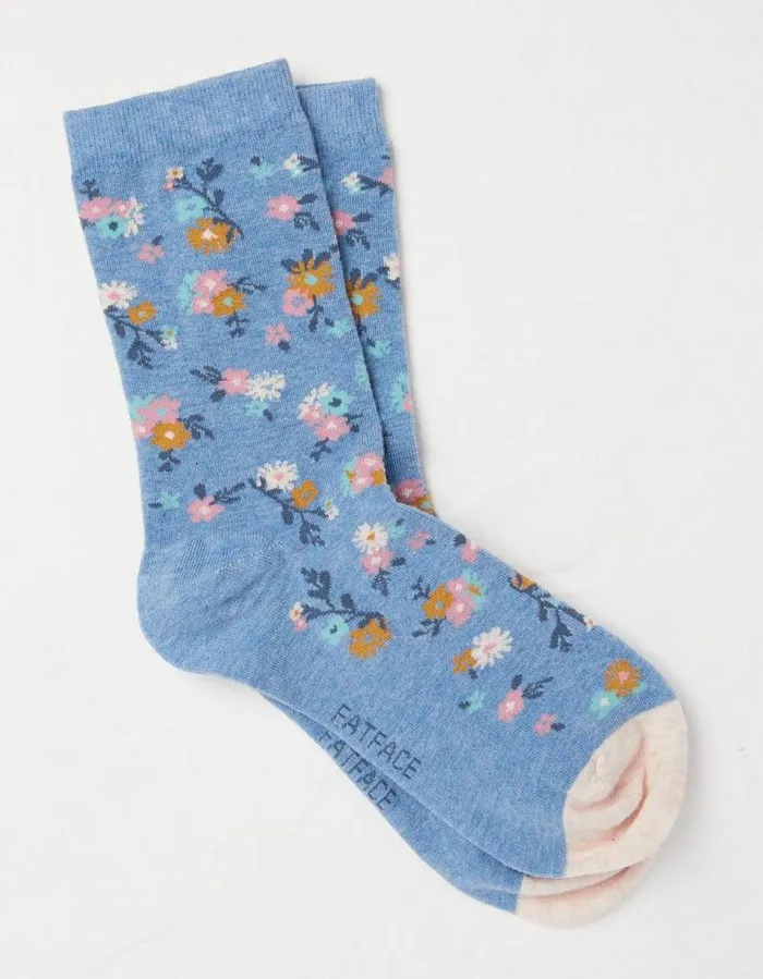 Women Socks Underwear and Tights FatFace 1 Pack Pop Floral Socks Light Blue
