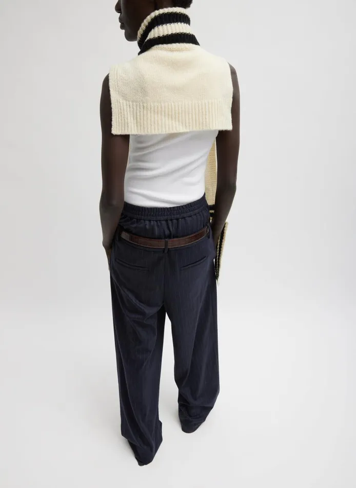 Women Soft Lambswool Sporty Turtleneck Dicky Sweater Ivory Multi Tibi Knitwear and Sweatshirts
