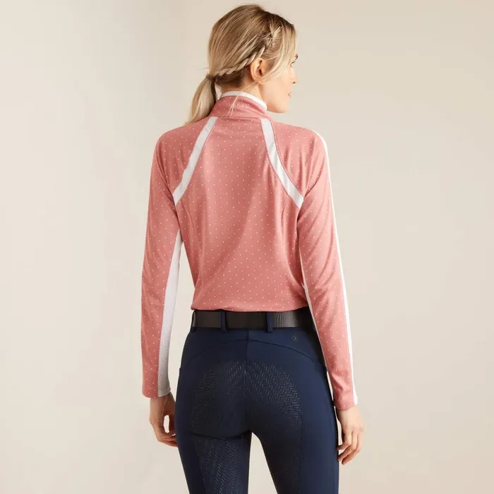 Women Sunstopper 30 14 Zip Baselayer Slate Rose Dot Ariat TShirts and Tops Women Sunstopper 30 14 Zip Baselayer Slate Rose Dot Ariat TShirts and Tops