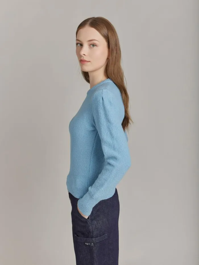 Women Sweaters Agns B Blue Cotton Polisson Sweater