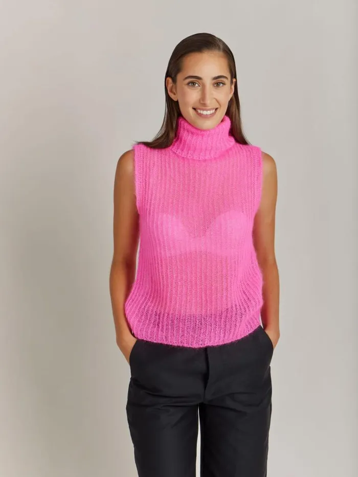 Women Sweaters Agns B Fuchsia Mohair Declic Sweater