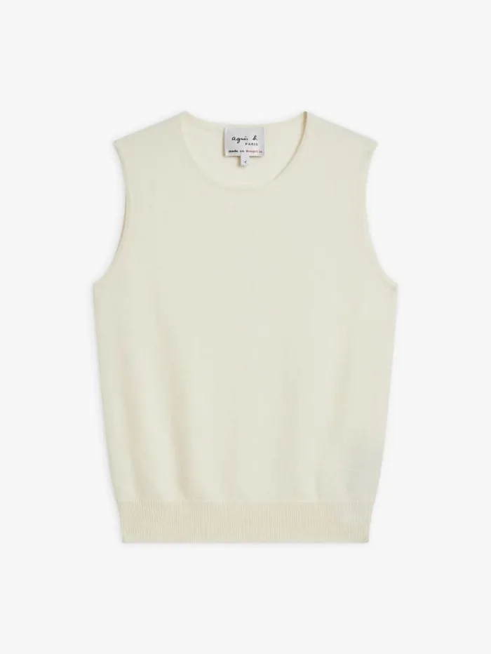 Women Sweaters Agns B Off White Cashmere Dublin Sleeveless Sweater