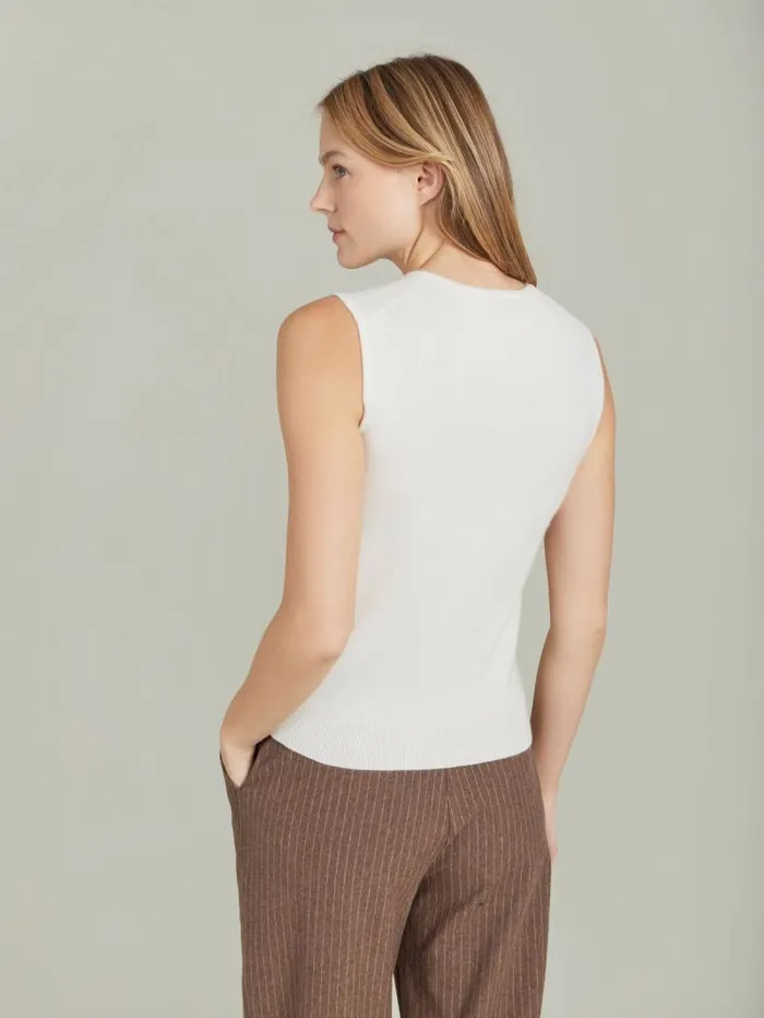 Women Sweaters Agns B Off White Cashmere Dublin Sleeveless Sweater