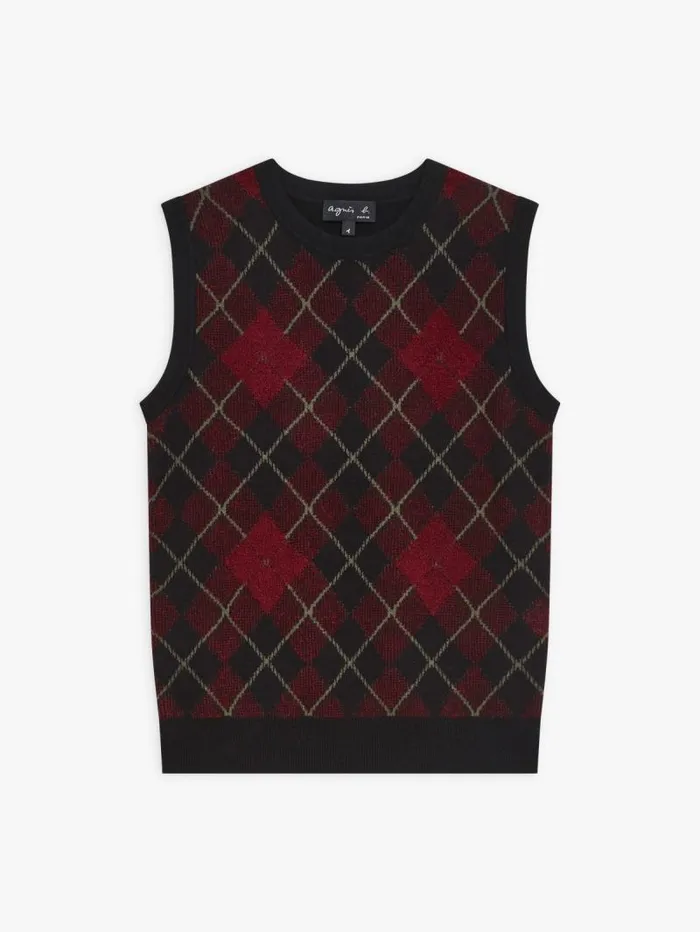 Women Sweaters Agns B Red Wool Jacquard Dublin Sweater
