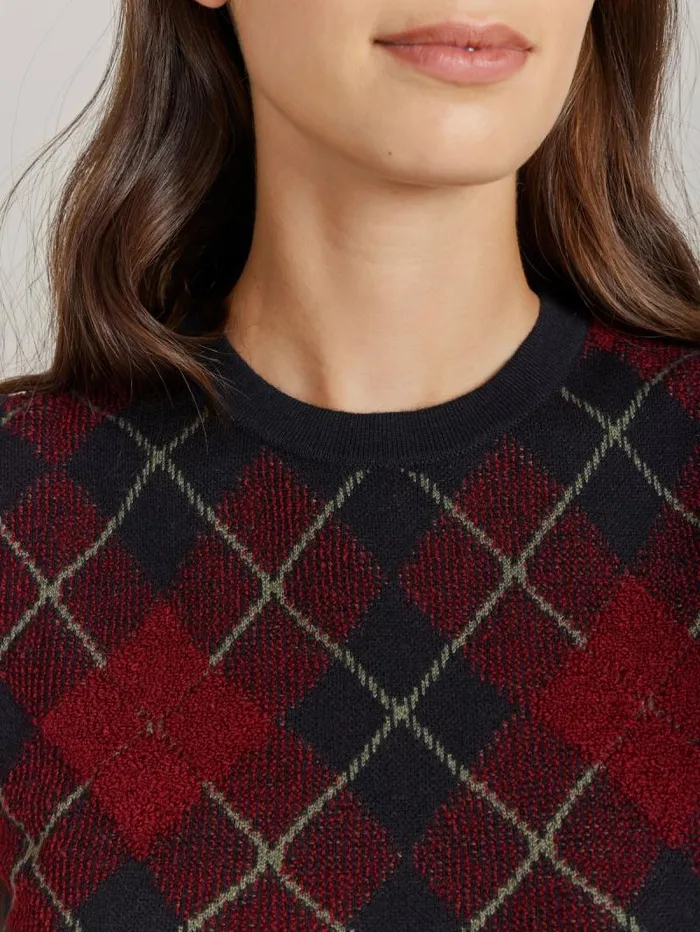 Women Sweaters Agns B Red Wool Jacquard Dublin Sweater