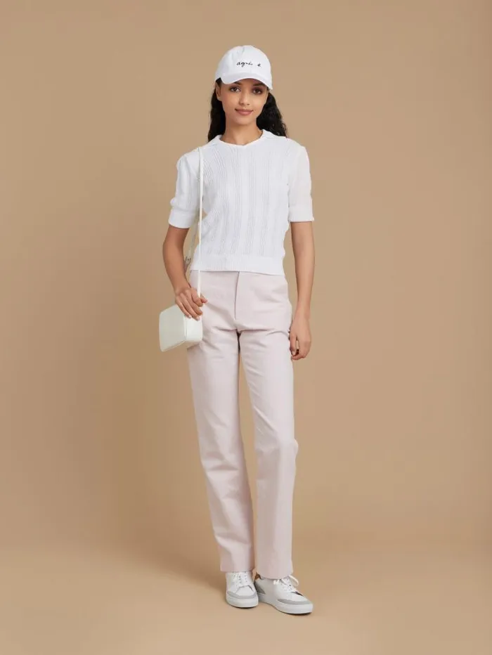 Women Sweaters Agns B White Cotton Justine Sweater
