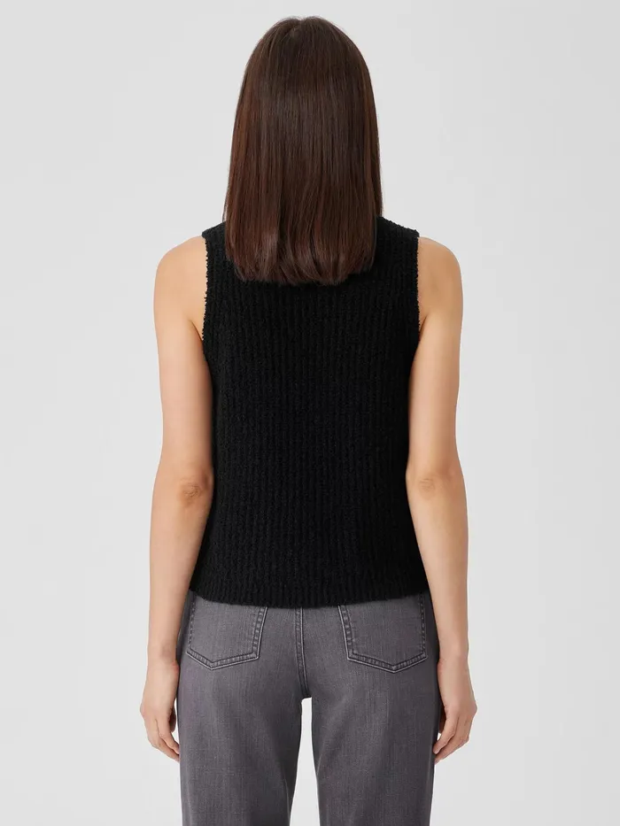 Women Sweaters and Cardigans Eileen Fisher Cotton Fluff Crew Neck Top Black