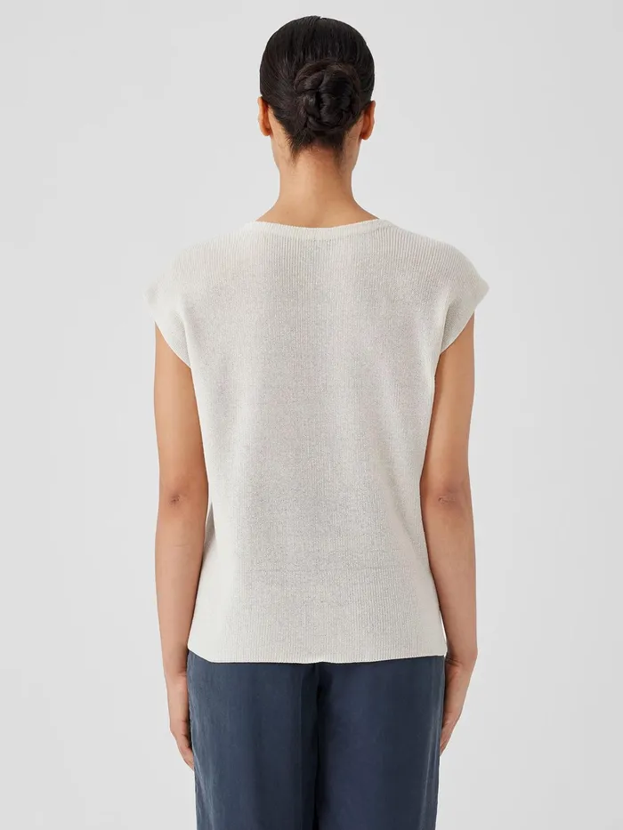 Women Sweaters and Cardigans Eileen Fisher Peruvian Organic Cotton Crepe Vest Bone