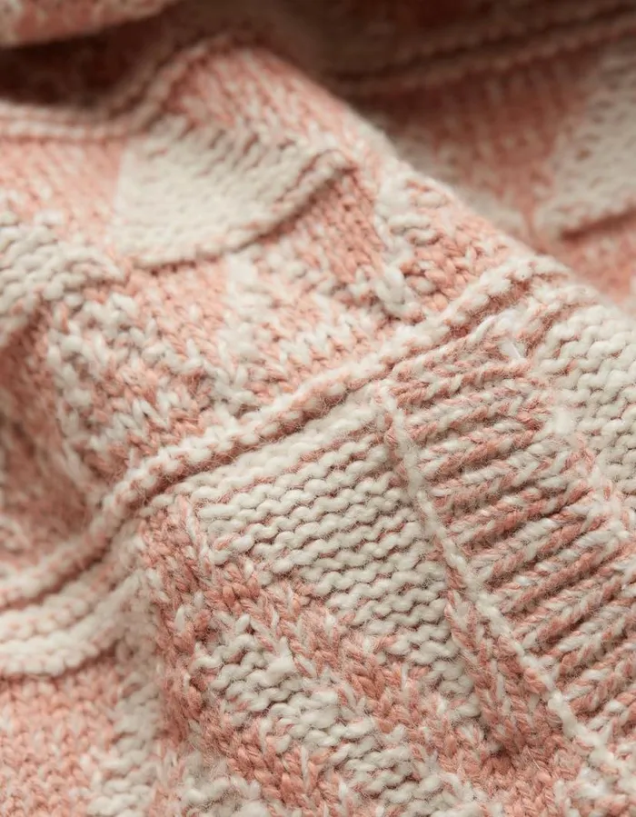 Women Sweatshirts and Hoodies FatFace Aztec Textured Hoodie Dusky Pink