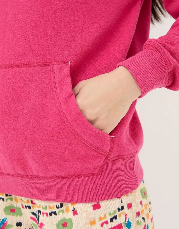 Women Sweatshirts and Hoodies FatFace Izzy Overhead Hoodie Fuchsia Pink