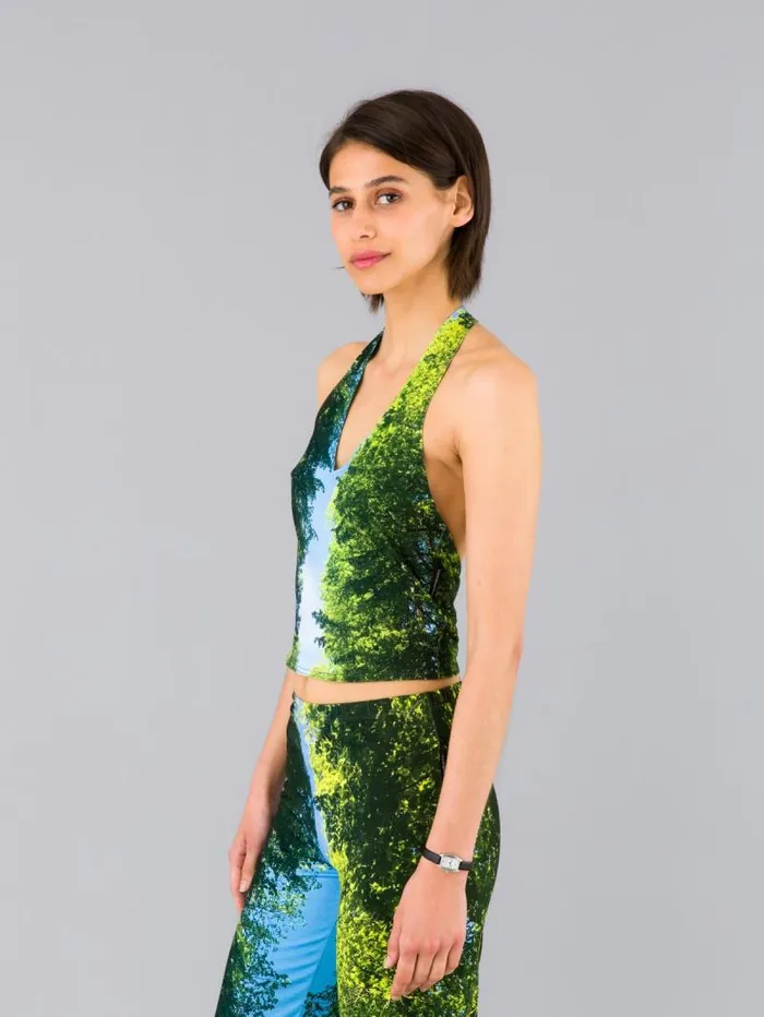 Women TShirts and Tank Tops Agns B Alle Alley Digital Print Backless Top