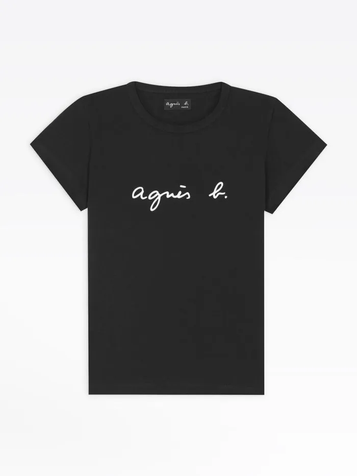Women TShirts and Tank Tops Agns B Black Cotton Brando Logo TShirt