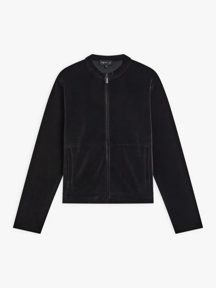 Women TShirts and Tank Tops Agns B Black Cotton Jersey Velour Calyn Jacket