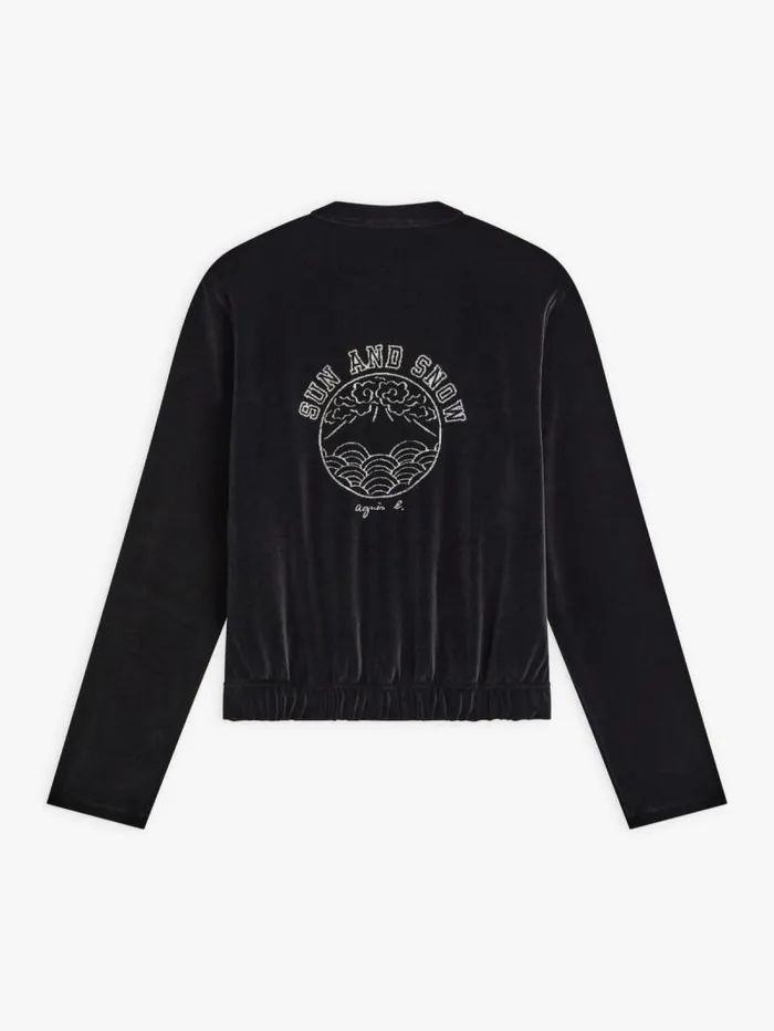 Women TShirts and Tank Tops Agns B Black Cotton Jersey Velour Calyn Jacket