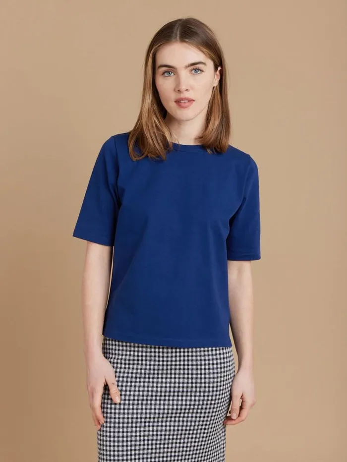 Women TShirts and Tank Tops Agns B Blue Cotton ElbowLength Brando TShirt
