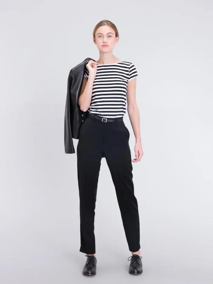 Women TShirts and Tank Tops Agns B White And Black Australie Striped TShirt