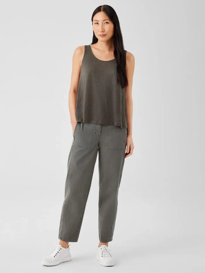 Women Tanks and Camis Eileen Fisher Organic Linen Jersey Tank Black