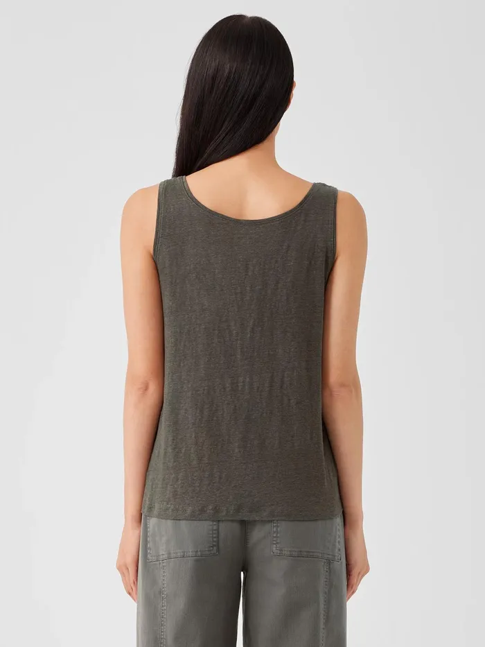 Women Tanks and Camis Eileen Fisher Organic Linen Jersey Tank Black