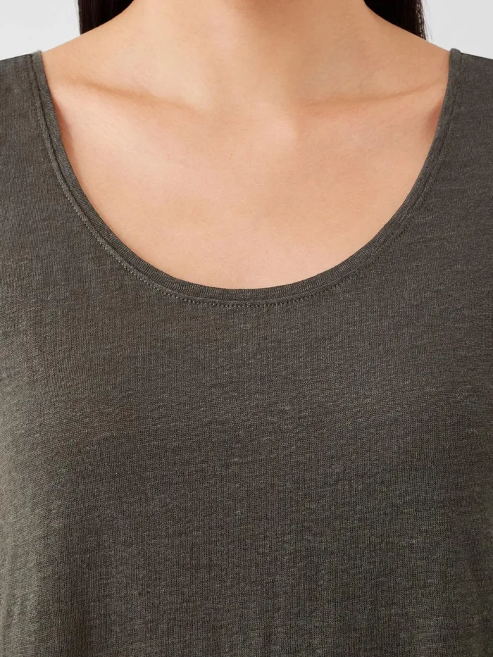 Women Tanks and Camis Eileen Fisher Organic Linen Jersey Tank Black