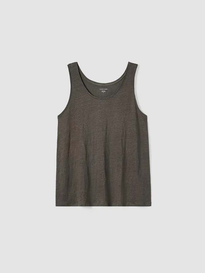 Women Tanks and Camis Eileen Fisher Organic Linen Jersey Tank Black