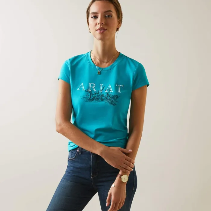 Women Toile Dogs TShirt Viridian Green Ariat TShirts and Tops Women Toile Dogs TShirt Viridian Green Ariat TShirts and Tops