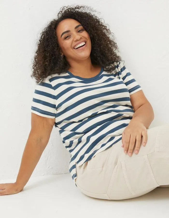 Women Tops and TShirts FatFace Natalie Stripe TShirt Navy