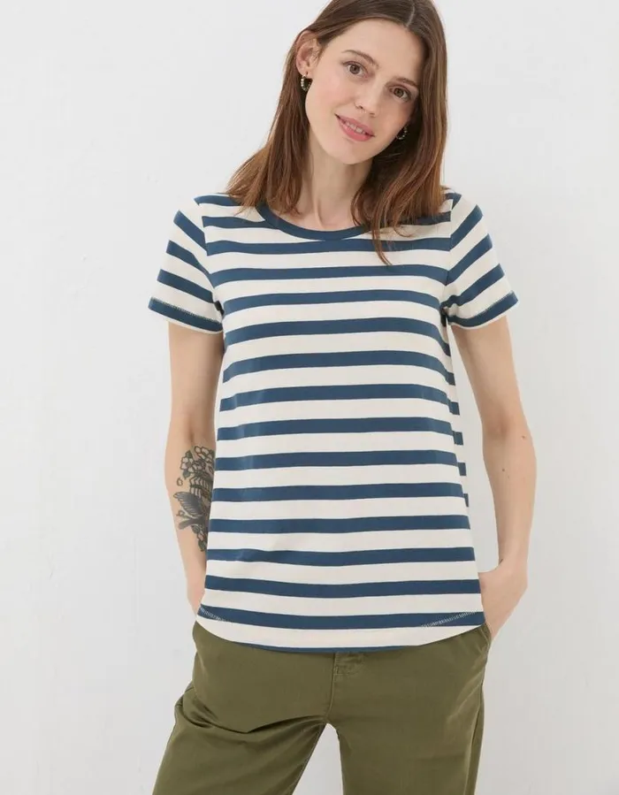 Women Tops and TShirts FatFace Natalie Stripe TShirt Navy