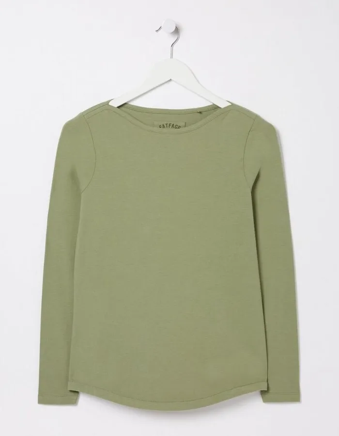 Women Tops and TShirts FatFace Organic Cotton Bree T Shirt Sage Green