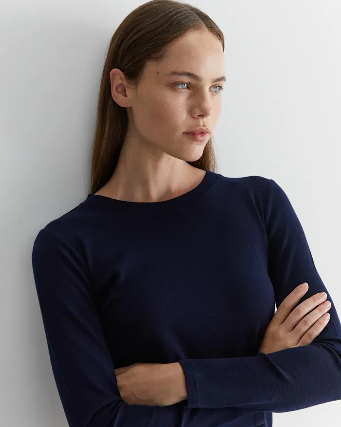 Women Tops and Tees Sportscraft Addison Babywool Top Navy
