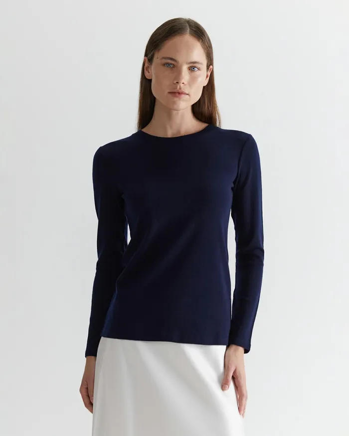 Women Tops and Tees Sportscraft Addison Babywool Top Navy