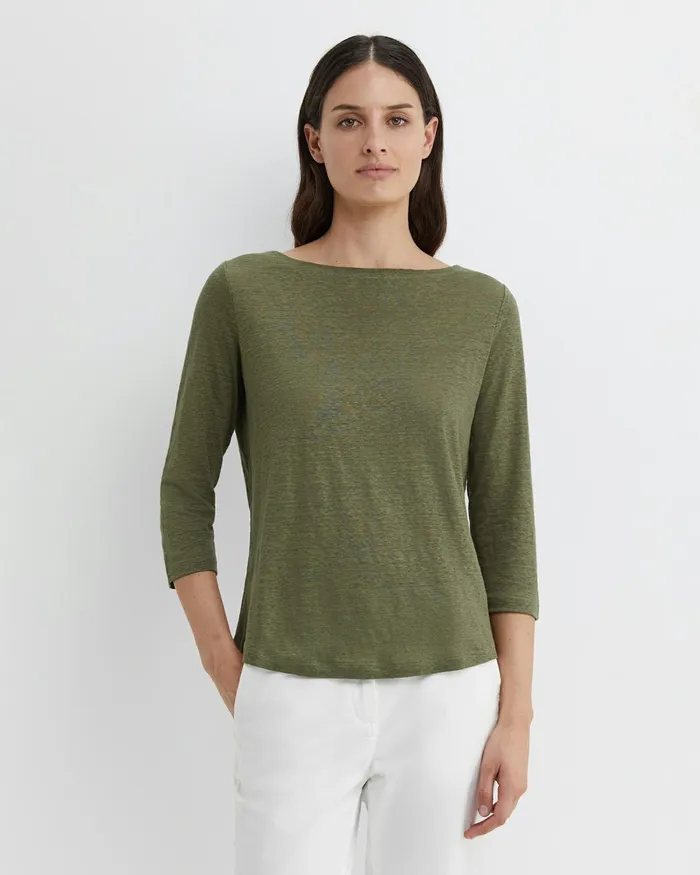 Women Tops and Tees Sportscraft Cecile Linen Top Khaki