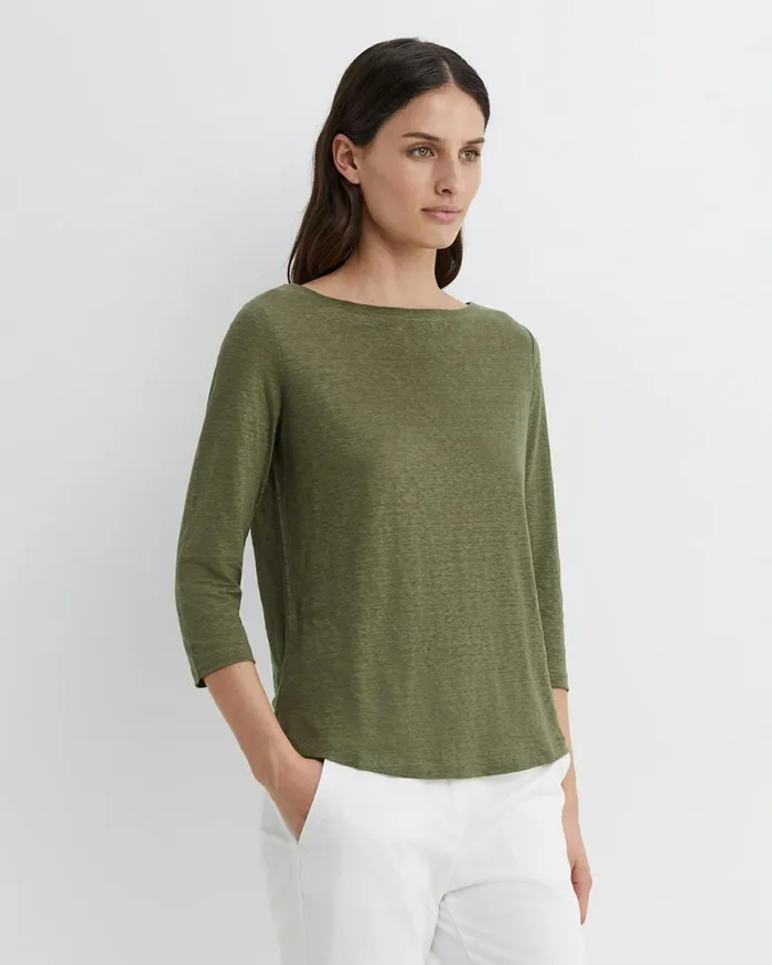 Women Tops and Tees Sportscraft Cecile Linen Top Khaki