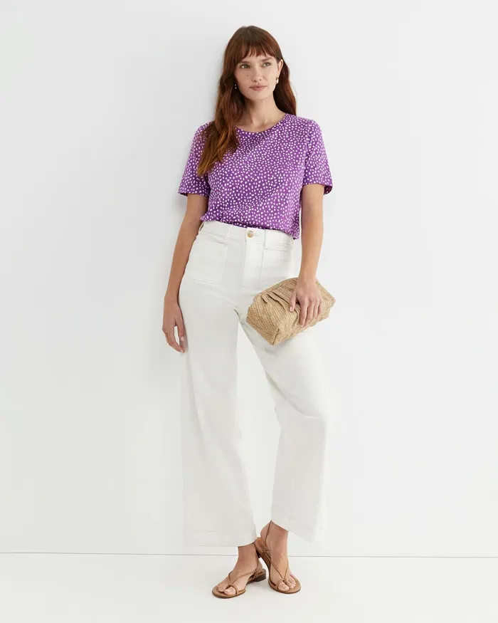 Women Tops and Tees Sportscraft Dashy Mercerised Tee Purplewhite