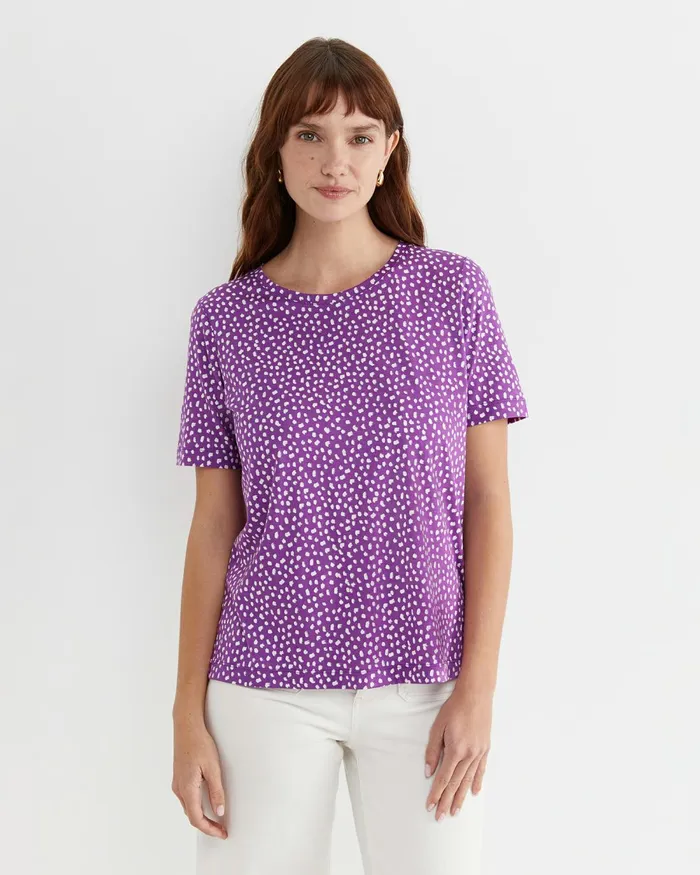 Women Tops and Tees Sportscraft Dashy Mercerised Tee Purplewhite