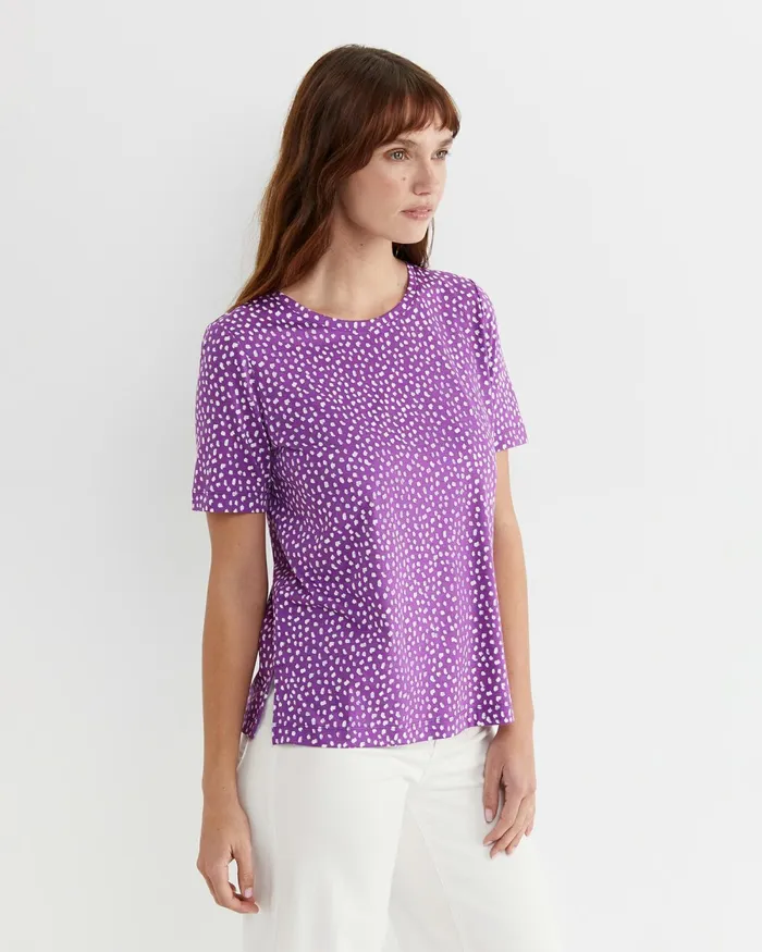 Women Tops and Tees Sportscraft Dashy Mercerised Tee Purplewhite
